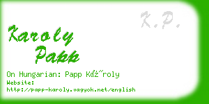 karoly papp business card